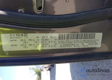 2017 Dodge Journey Sxt Awd из США, поврежденный, VIN 3C4PDDBG3HT706429